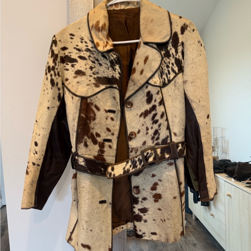Genuine Cowhide Belted Jacket